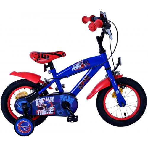 Sonic Prime Børnecykel - Drenge - 12 tommer - Blå Rød - To håndbremser