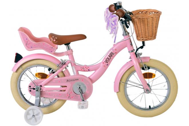 Volare Blossom Børnecykel - Piger - 14 tommer - Pink - To håndbremser