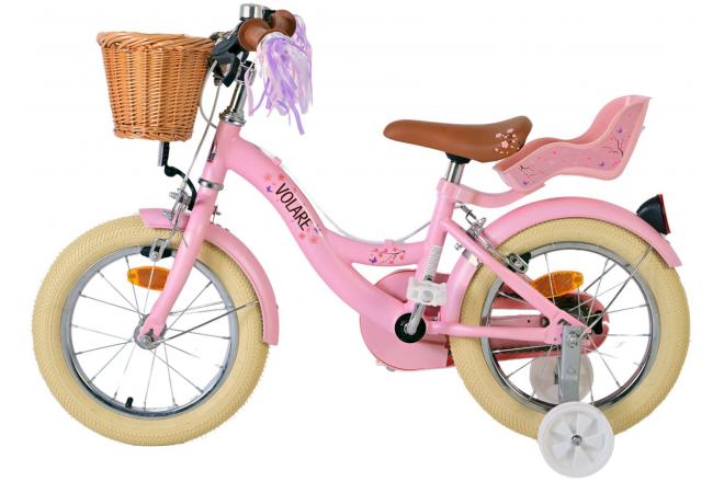 Volare Blossom Børnecykel - Piger - 14 tommer - Pink - To håndbremser