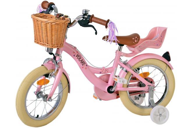 Volare Blossom Børnecykel - Piger - 14 tommer - Pink - To håndbremser